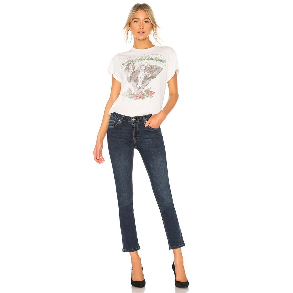 Anine Bing Dark Blue Cropped Straight Jeans